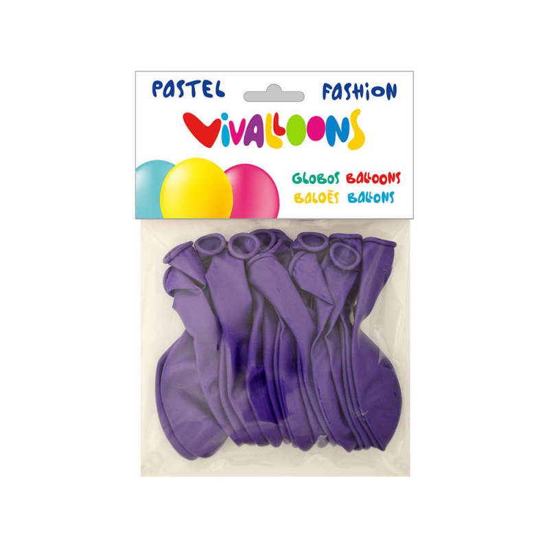 Globo 100% latex biodegradable pastel lila bolsa de 20 unidades