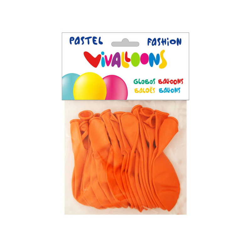 Globo 100% latex biodegradable pastel naranja bolsa de 20 unidades
