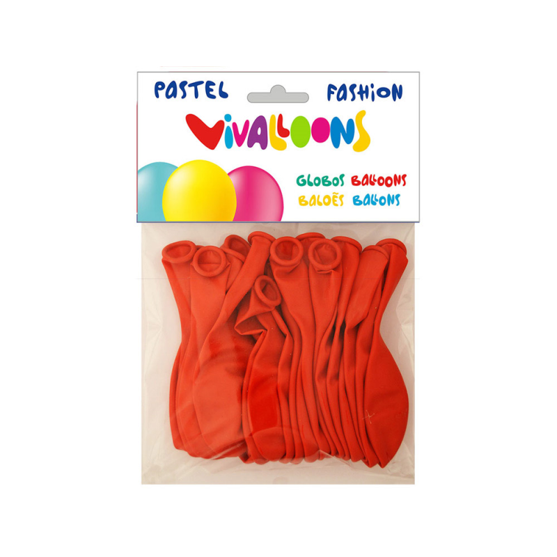 Globo 100% latex biodegradable pastel rojo bolsa de 20 unidades