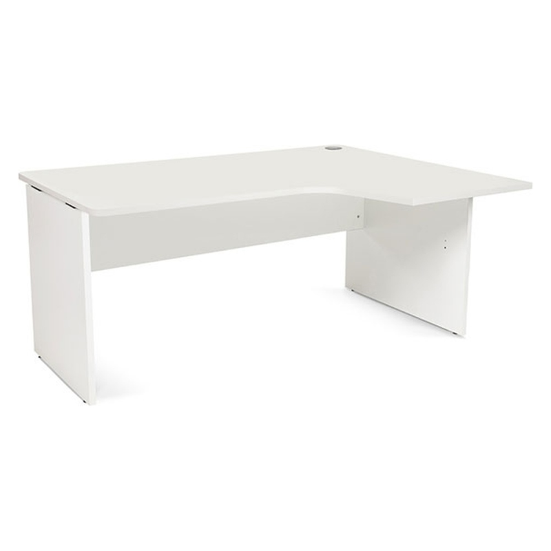 Mesa rocada serie work 160x110x76 cm derecha acabado aw04 blanco/blanco