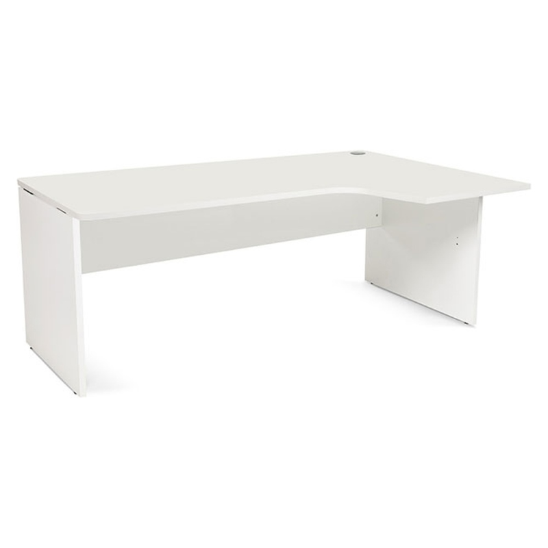 Mesa rocada serie work 180x110x76 cm derecha acabado aw04 blanco/blanco