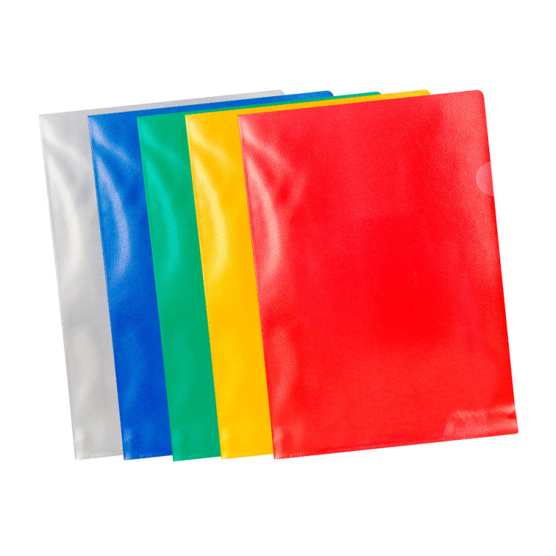Carpeta dossier uñero plastico q-connect din a4 120 micras colores surtidos caja de 100 unidades