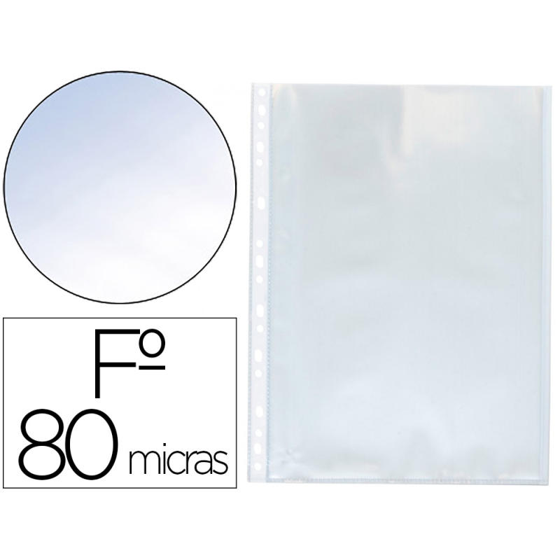Funda multitaladro q-connect folio 80 mc cristal caja de 100 unidades