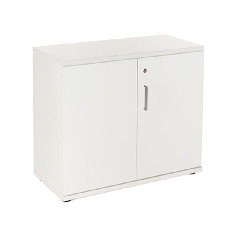 Armario rocada con un estante y dos puertas enteras serie store 78x90x45 cm acabado gris/blanco