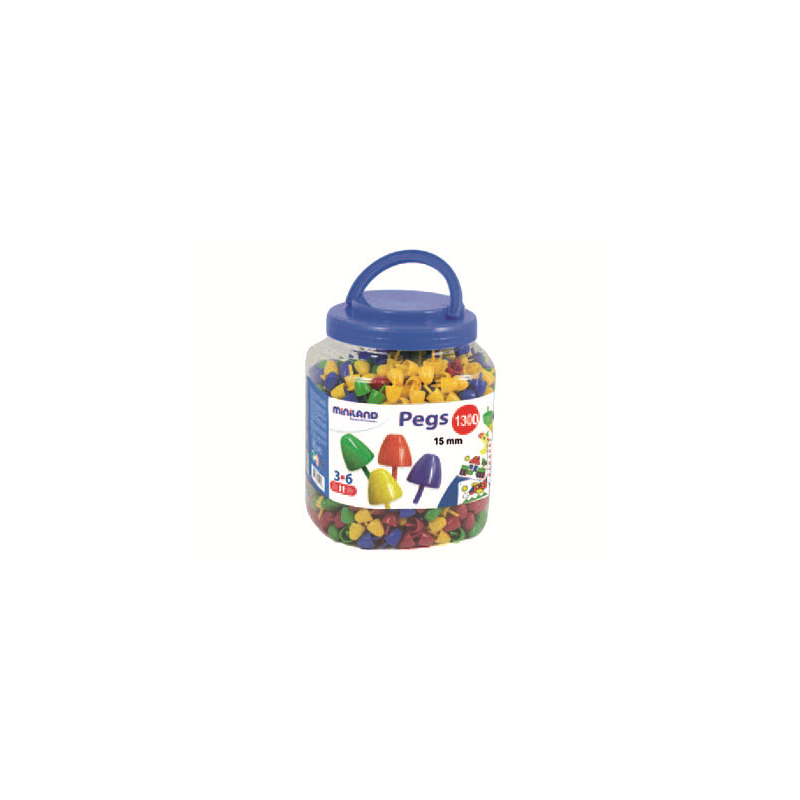 Juego miniland pegs bote de 1300 piezas de 15 mm