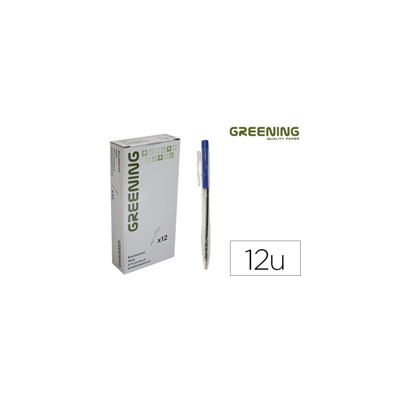 Boligrafo greening azul retractil