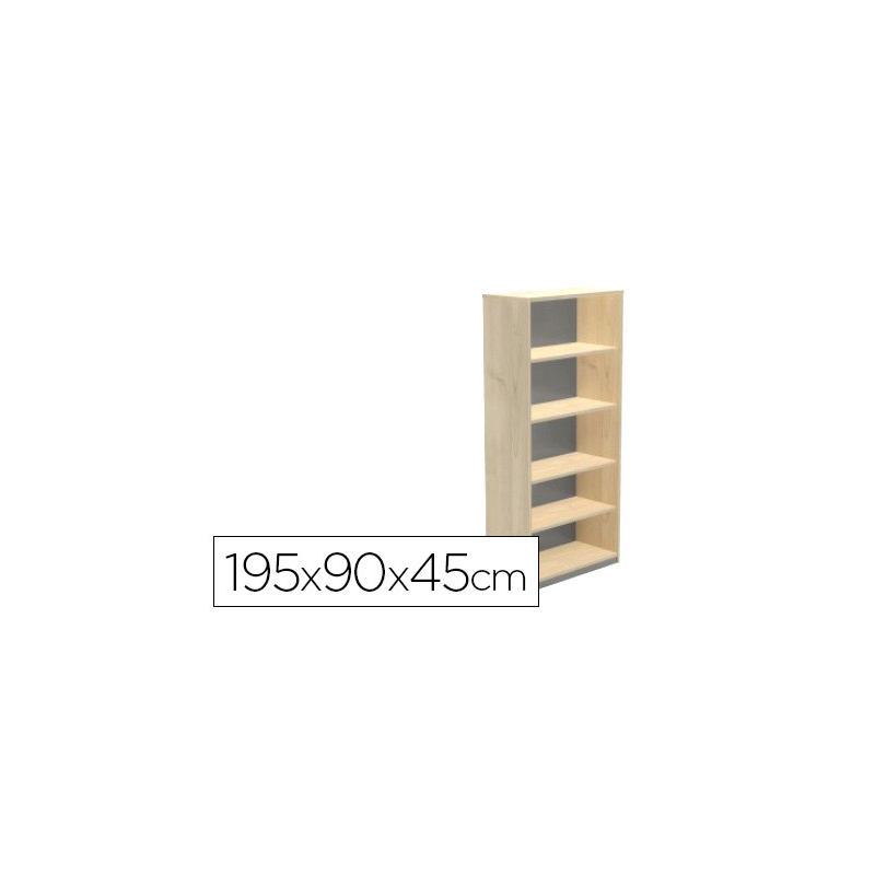 Armario rocada con cuatro estantes serie store 195x90x45 cm acabado haya/haya