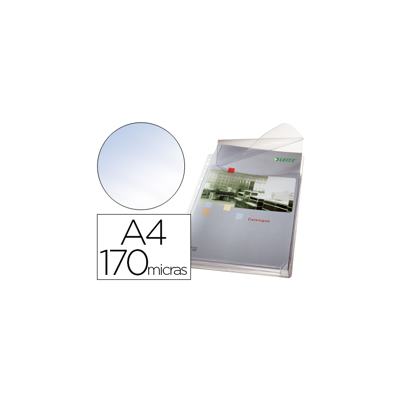 Funda multitaladro esselte din a4 pvc 170 mc con fuelle y solapa superior capacidad 200 hojas pack de 5 unidades