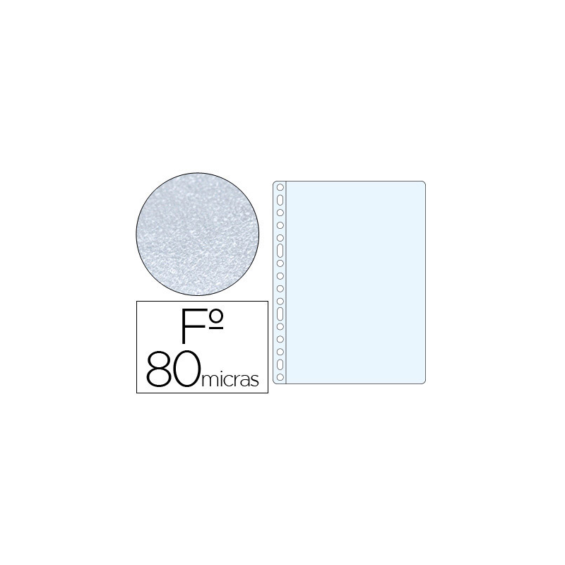 Funda multitaladro esselte folio polipropileno 80 mc 16 taladros piel de naranja caja de 100 unidades