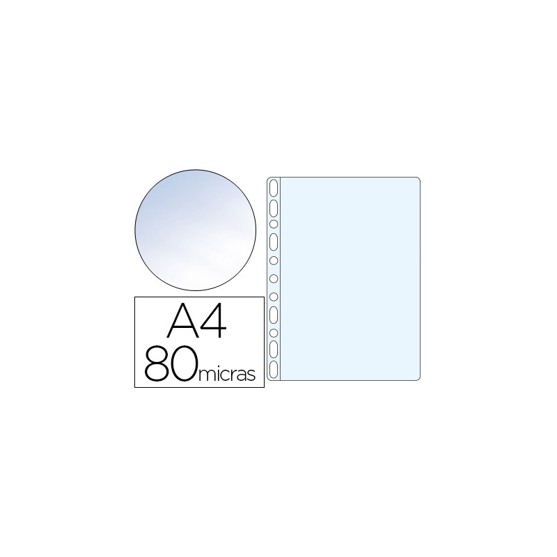 Funda multitaladro esselte din a4 polipropileno 80 mc 11 taladros cristal caja de 100 unidades