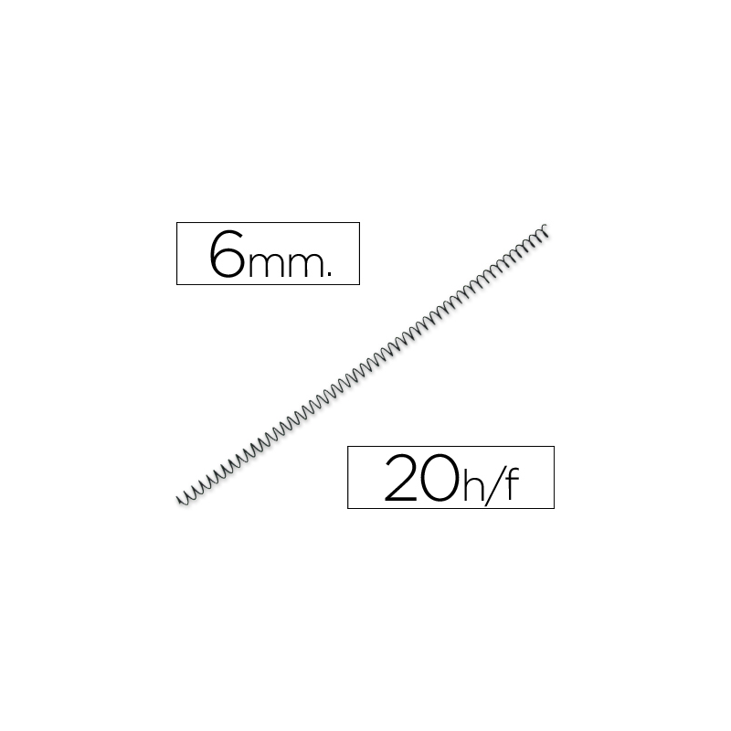Espiral metalico q-connect 56 4:1 6mm 1mm caja de 200 unidades