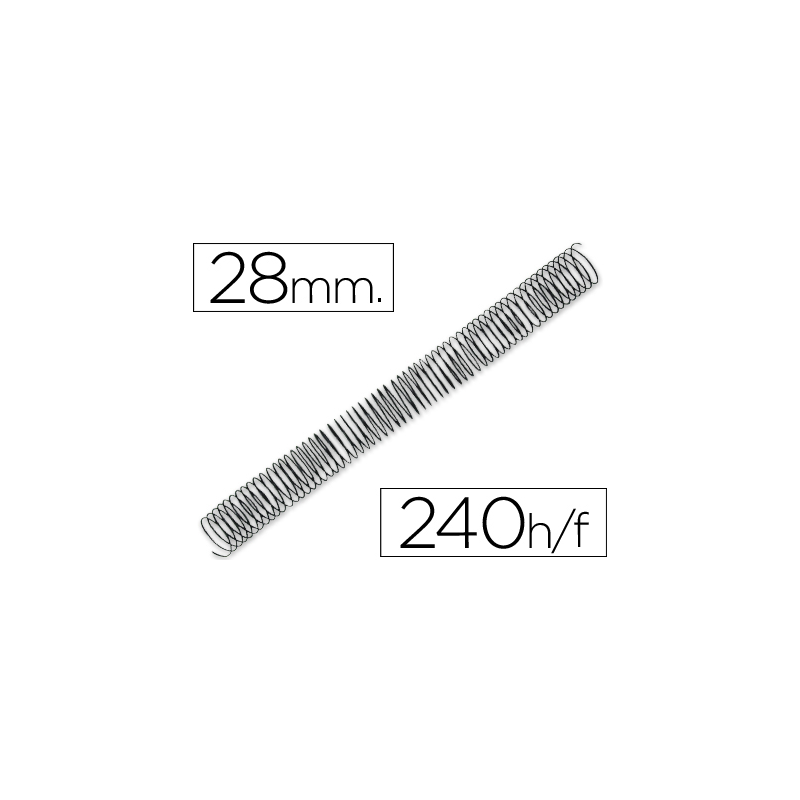 Espiral metalico q-connect 64 5:1 28mm 1,2mm caja de 50 unidades