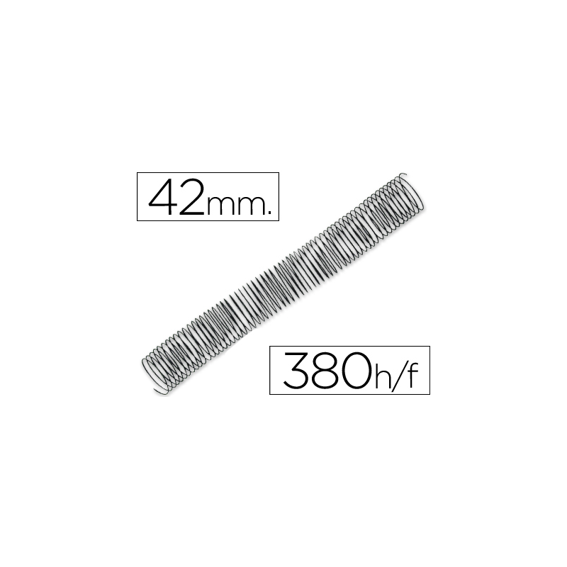 Espiral metalico q-connect 64 5:1 42mm 1,2mm caja de 25 unidades