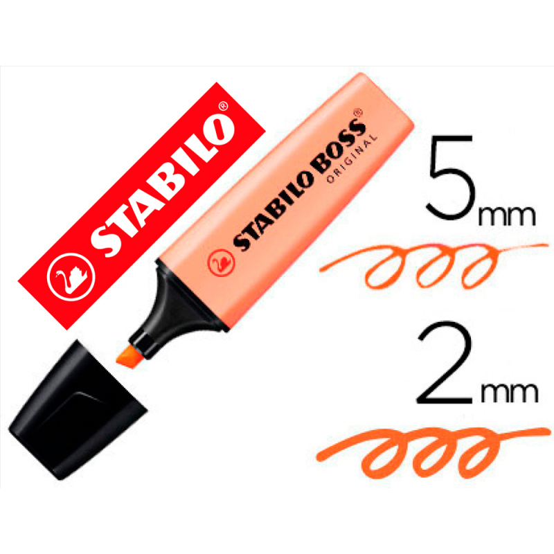 Rotulador stabilo boss pastel fluorescente 70 melocoton sedoso