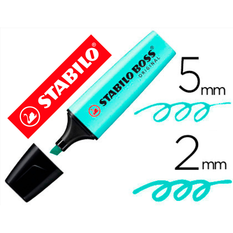 Rotulador stabilo boss pastel fluorescente 70 toque de turquesa