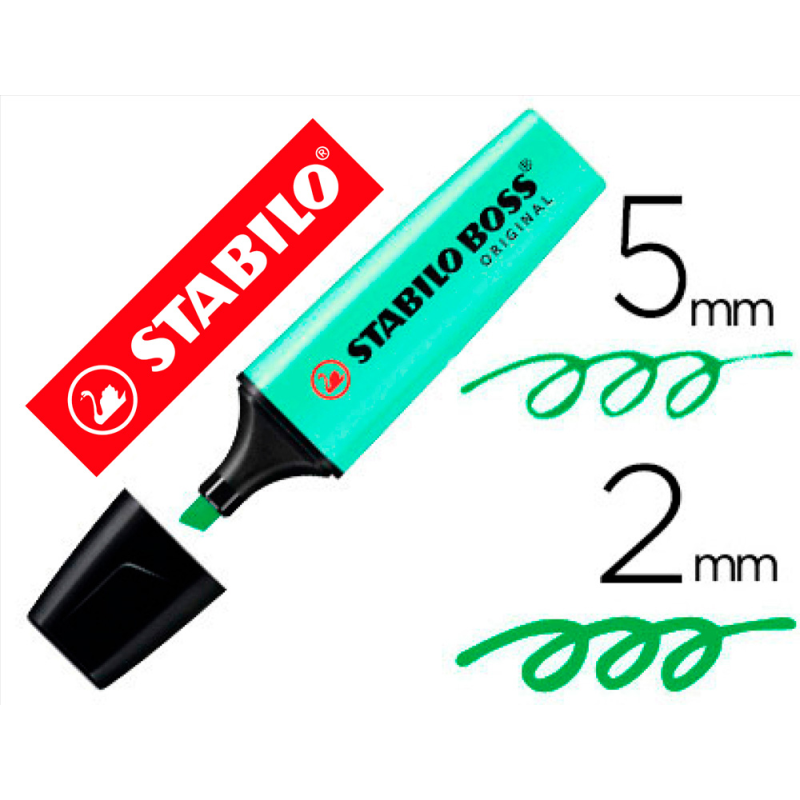 Rotulador stabilo boss pastel fluorescente 70 pizca de menta