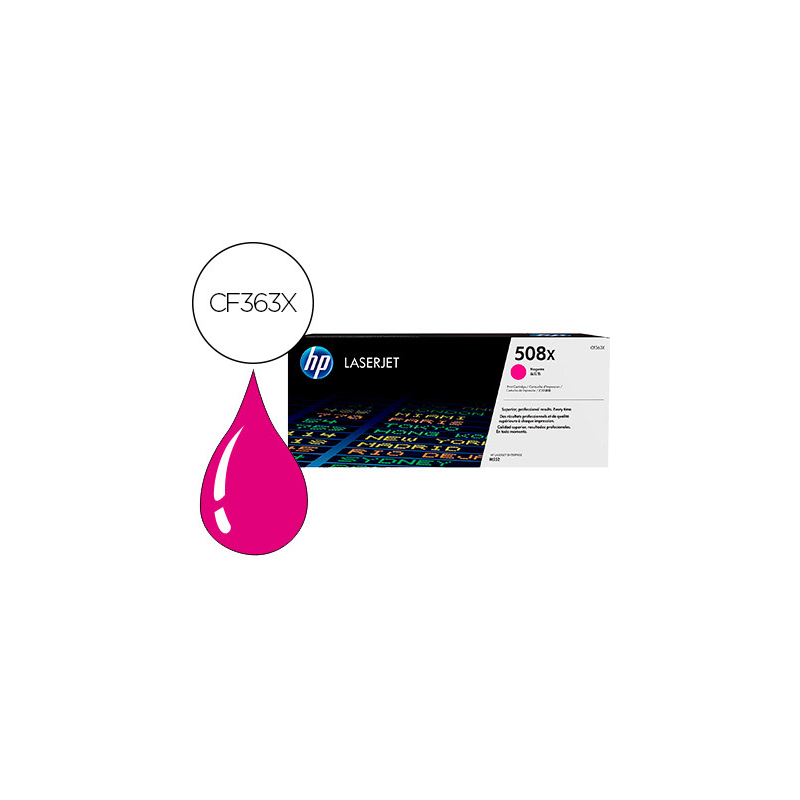 Toner hp color laserjet entreprise m552 / m553 / m577 magenta 9500 paginas