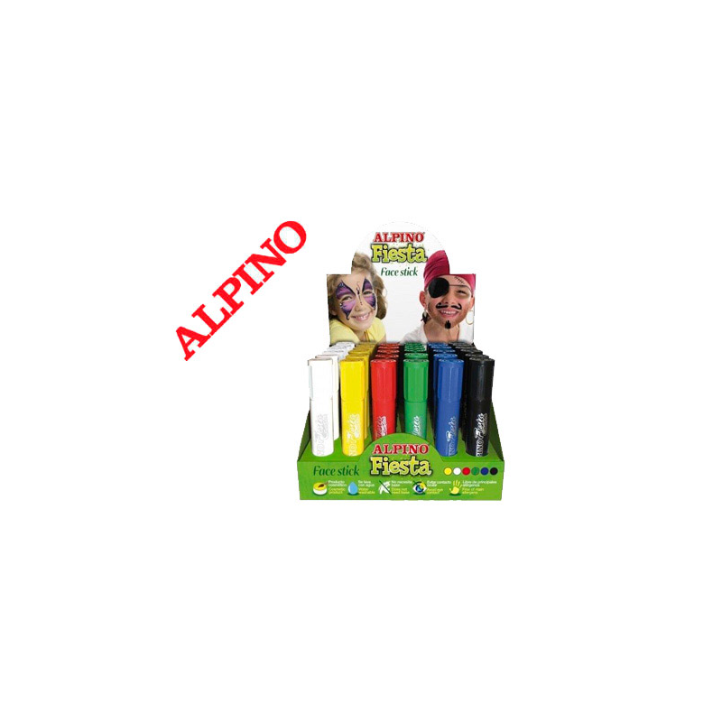 Barra maquillaje alpino fiesta face stick expositor de 36 unidades colores surtidos