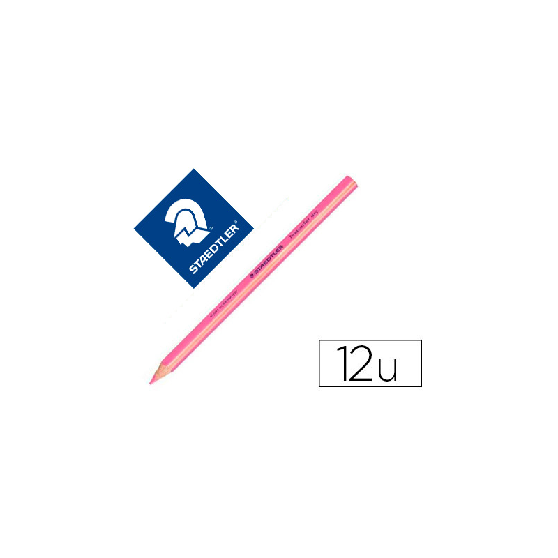 Lapices fluorescente staedtler textsurfer dry triangular rosa caja de 12 unidades
