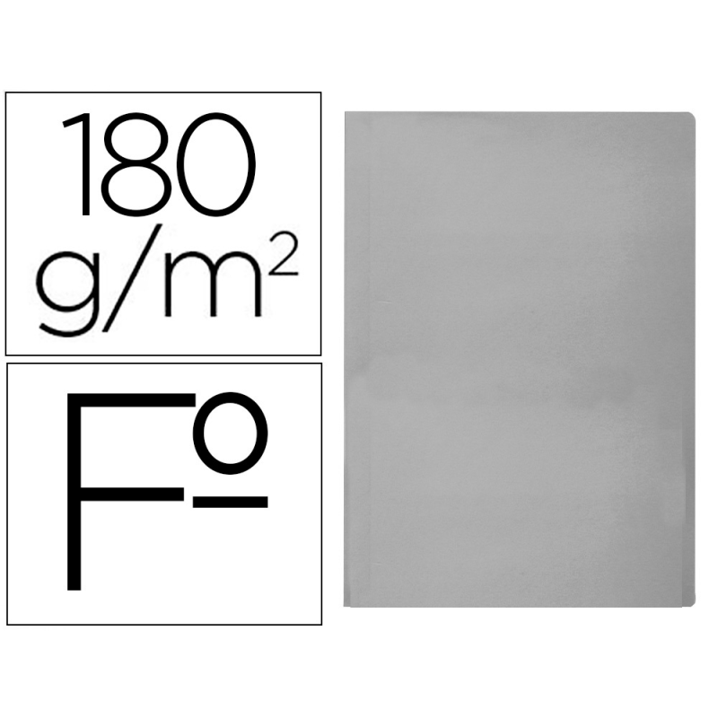 Subcarpeta liderpapel folio gris 180g/m2