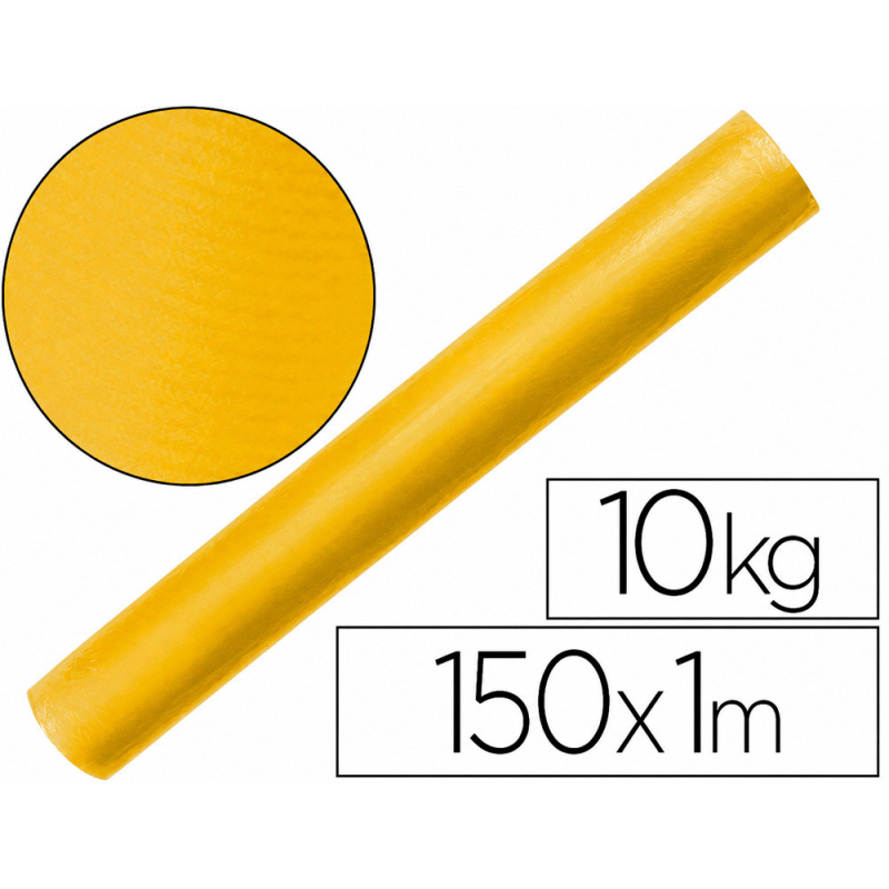 Papel kraft verjurado liderpapel amarillo ancho 1 mt longitud 150 mt gramaje 65 gr peso 10 kg