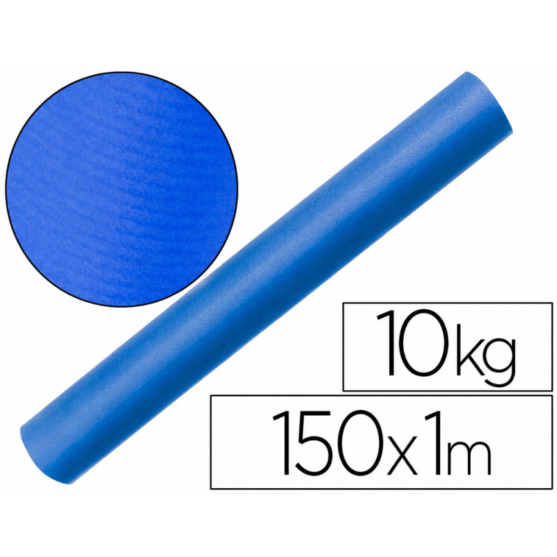 Papel kraft verjurado liderpapel azul ancho 1 mt longitud 150 mt gramaje 65 gr peso 10 kg