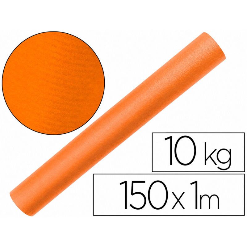 Papel kraft verjurado liderpapel naranja ancho 1 mt longitud 150 mt gramaje 65 gr peso 10 kg