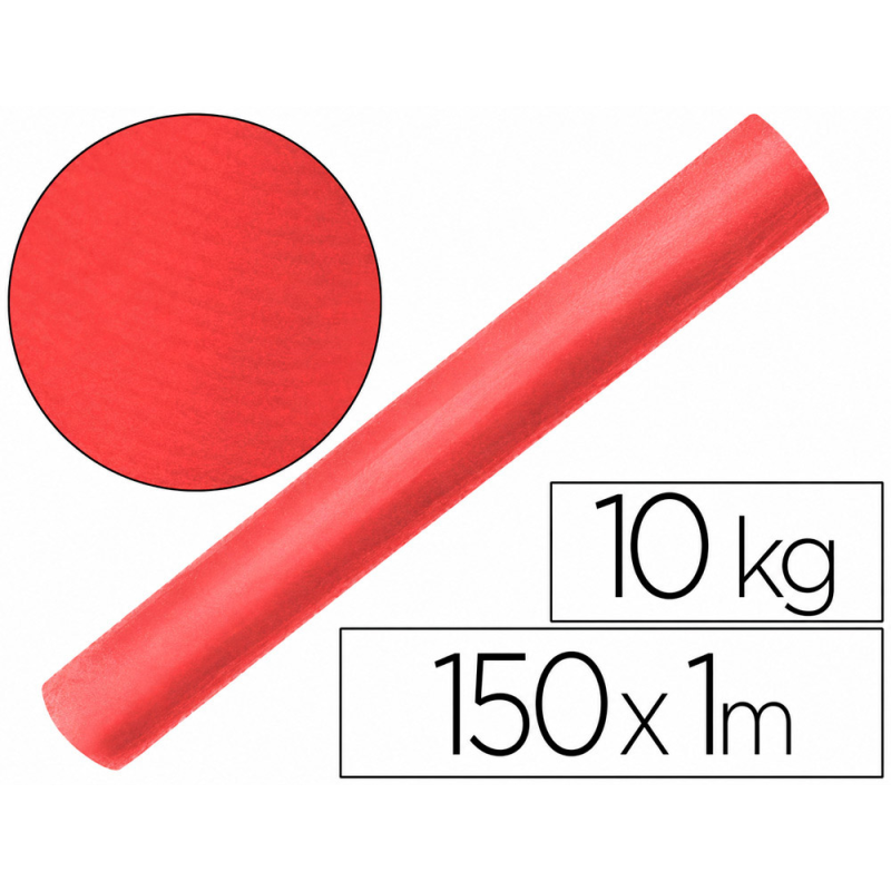 Papel kraft verjurado liderpapel rojo ancho 1 mt lomgitud 150 mt gramaje 65 gr peso 10 kg