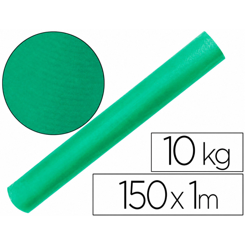 Papel kraft verjurado liderpapel verde musgo ancho 1 mt longitud 150 mt gramaje 65 gr peso 10 kg