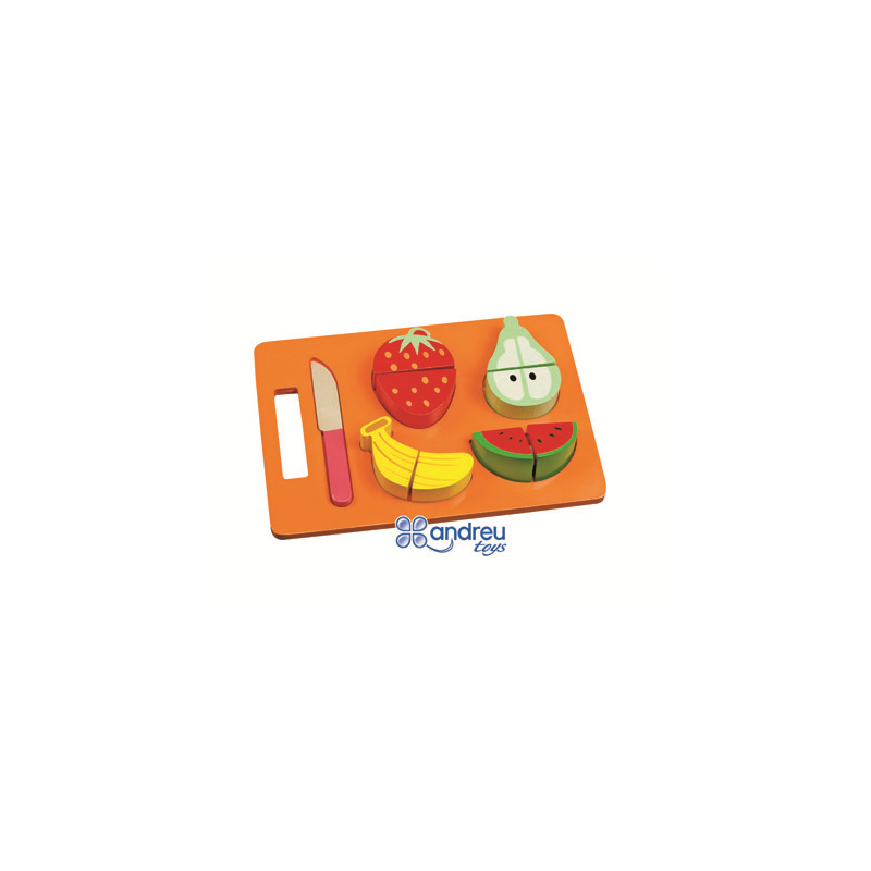 Juego andreutoys bandeja frutas para cortar 21,4x15x3 cm