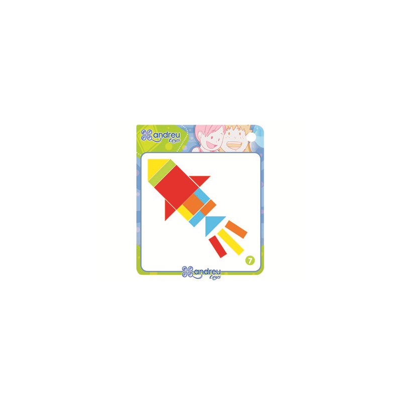 Juego andreutoys formas geometricas colores 42 piezas + 24 plantillas 28,6x28,6x3,8 cm
