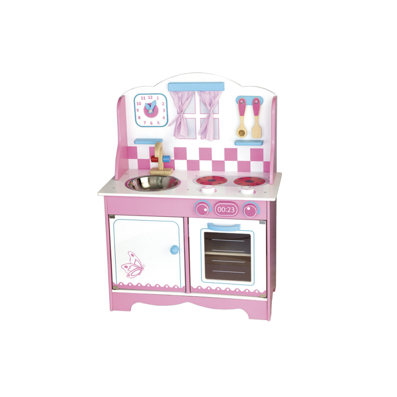 Juego andreutoys cocina madera con complementos 60x30x80 cm