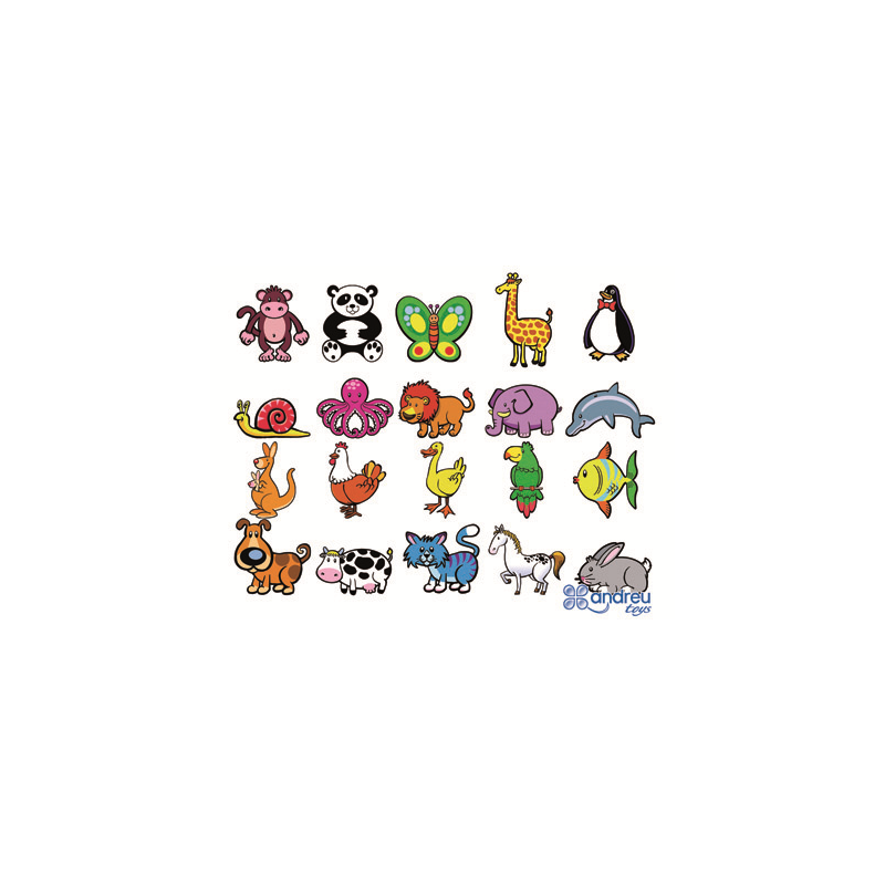 Juego andreutoys animalitos magneticos 8 cm caja de 20 unidades surtidas 20,6x19x4,5 cm
