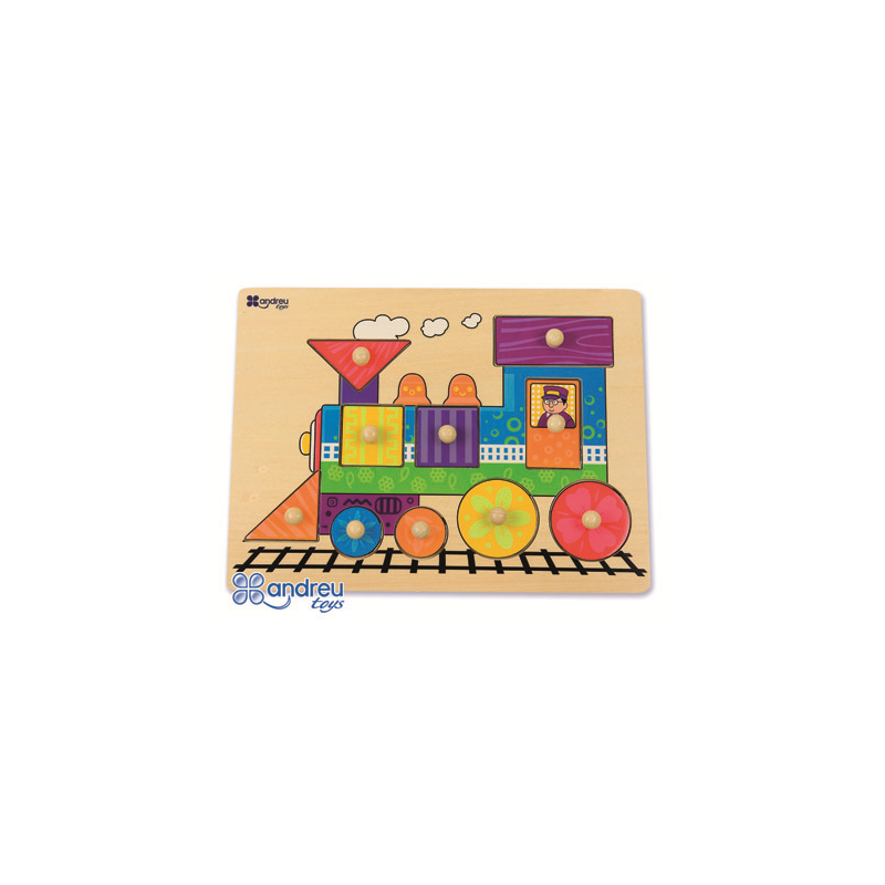 Puzle andreutoys madera tren 10 piezas