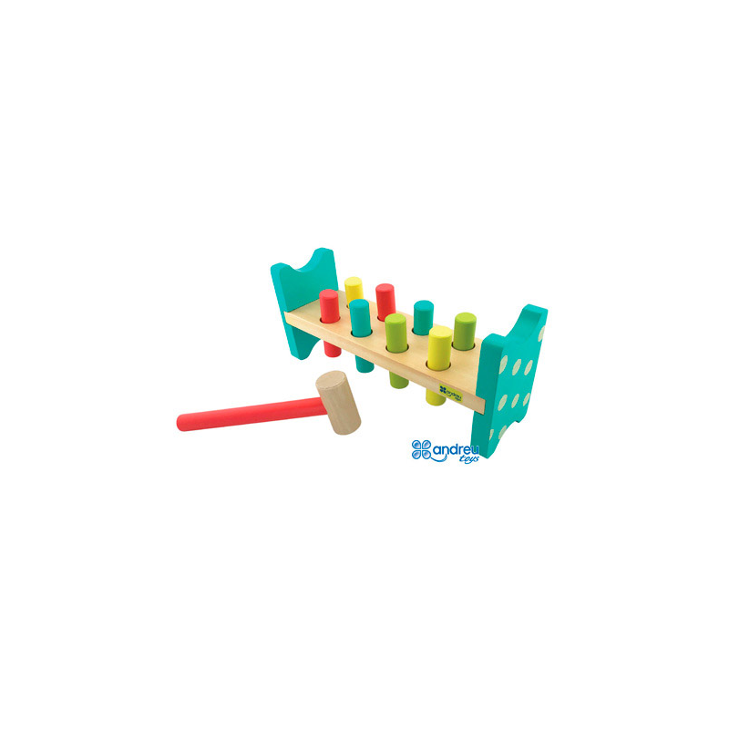 Juego andreutoys banco pica colores 8 barras 28,6x8x12,2 cm
