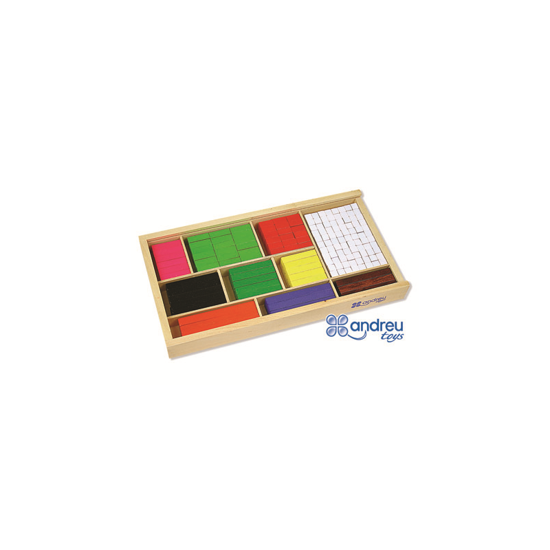 Juego andreutoys barras de fracciones 308 piezas 32,5x17,5x4 cm