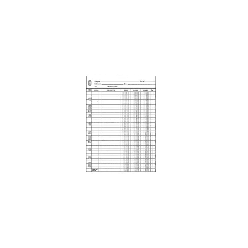 Recambio multifin 3005 folio natural cuentas corrientes 50 hojas 215x310 mm