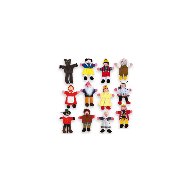 Juego andreutoys marioneta de dedos personajes cuentos infantiles surtidos 30cm caja de 12 unidades