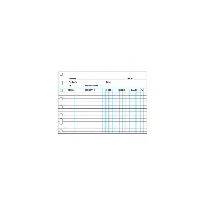 Recambio multifin 3006 folio apaisado cuentas corrientes 50 hojas 315x215 mm