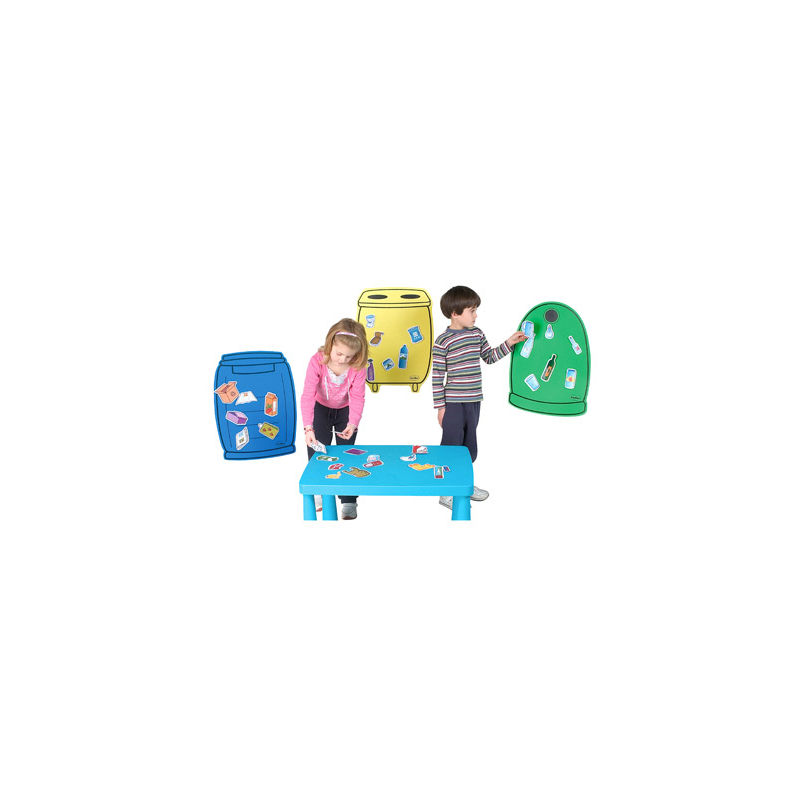 Juego contenedores henbea plastico reciclaje material organico vidrio papel 36 piezas incluye envase recicla