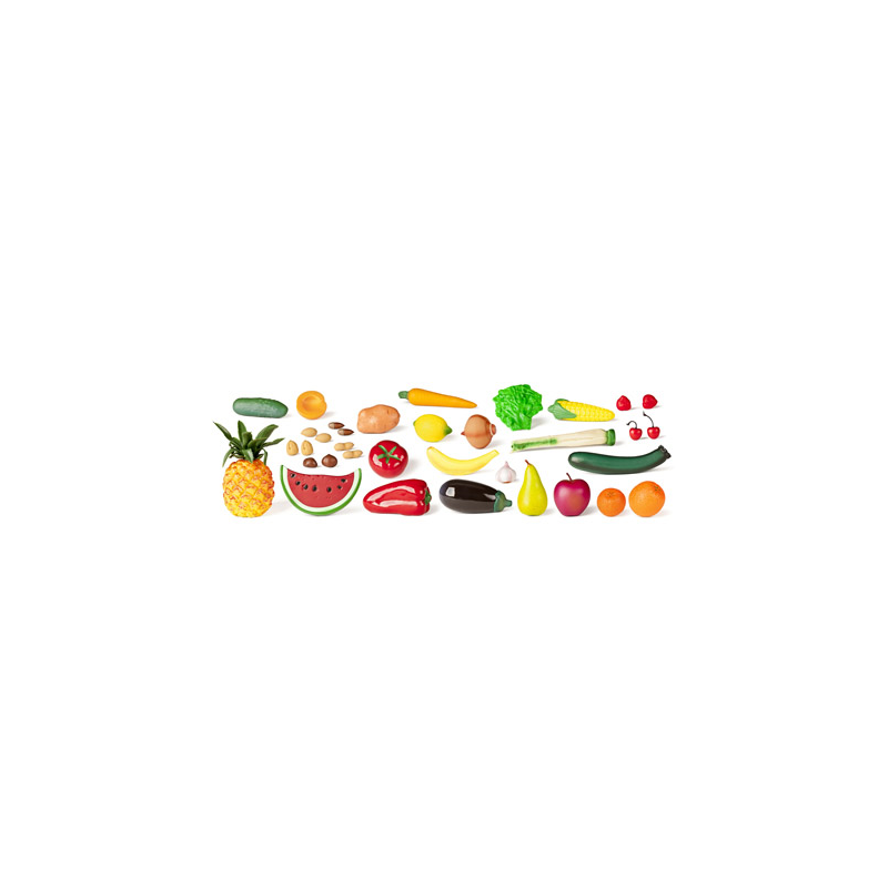 Juego miniland frutas hortalizas y frutos secos 36 piezas