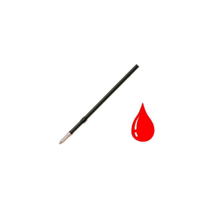 Recambio boligrafo liderpapel gummy touch retractil 1,0 mm tinta roja bolsa de 10 unidades