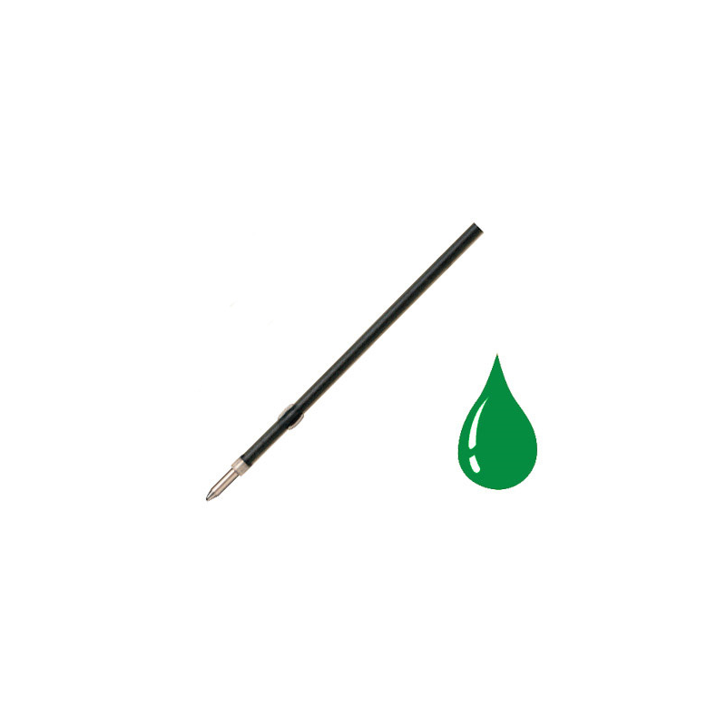 Recambio boligrafo liderpapel gummy touch retractil 1,0 mm tinta verde bolsa de 10 unidades