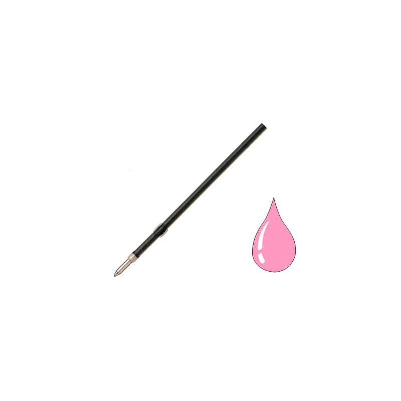 Recambio boligrafo liderpapel gummy touch retractil 1,0 mm tinta rosa bolsa de 10 unidades