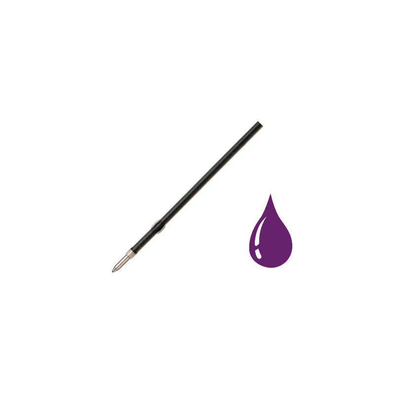 Recambio boligrafo liderpapel gummy touch retractil 1,0 mm tinta violeta bolsa de 10 unidades