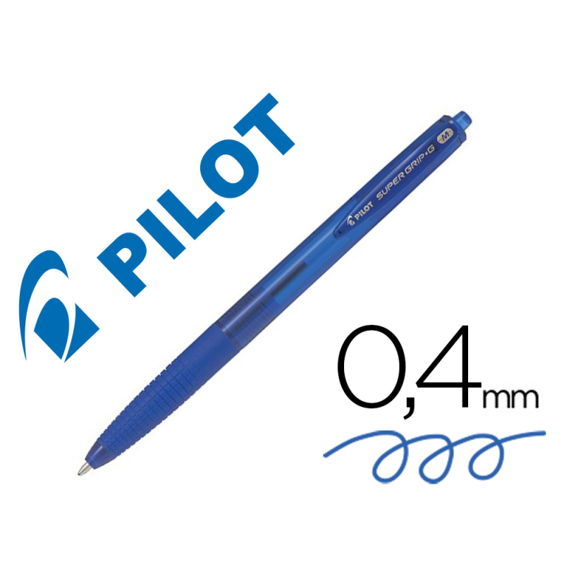 Boligrafo pilot super grip g azul retractil sujecion de caucho tinta base de aceite