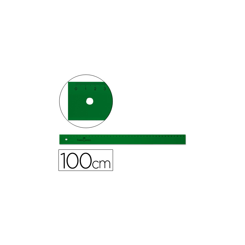 Regla faber castell 100 cm plastico verde