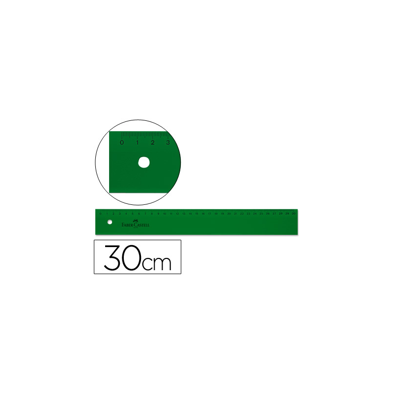 Regla faber castell 30 cm plastico verde