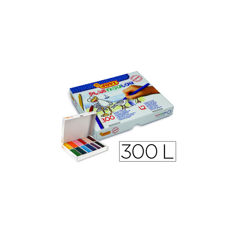 Lapices cera jovi plasticolor caja de 300 unidades 25 colores surtidos