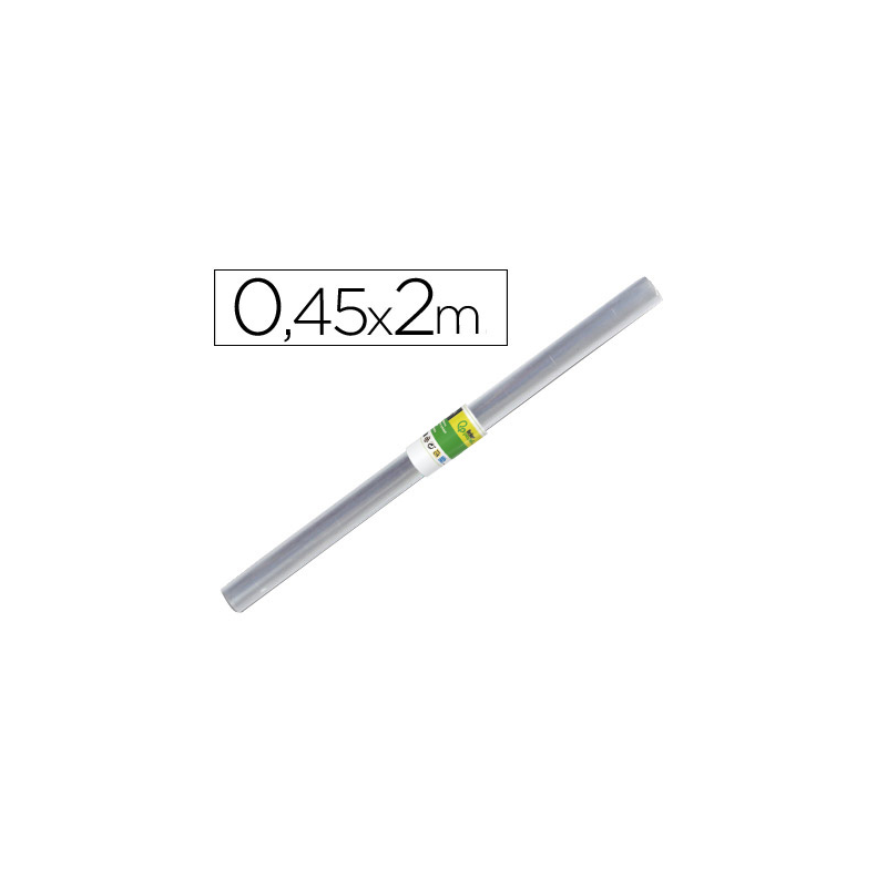 Rollo plastico forralibros liderpapel 0,45x2 mt 70 mc
